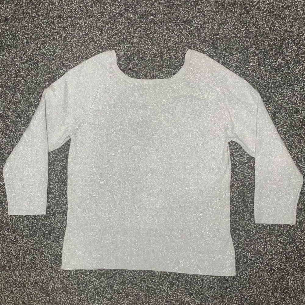 Worthington blouse mid length cropped sleeve Shimmering pattern Size Medium